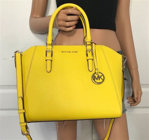 light yellow michael kors purse|Michael Kors yellow shoulder bag.